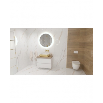 Umywalka nablatowa 50x40cm - Lavita Galera Gold White